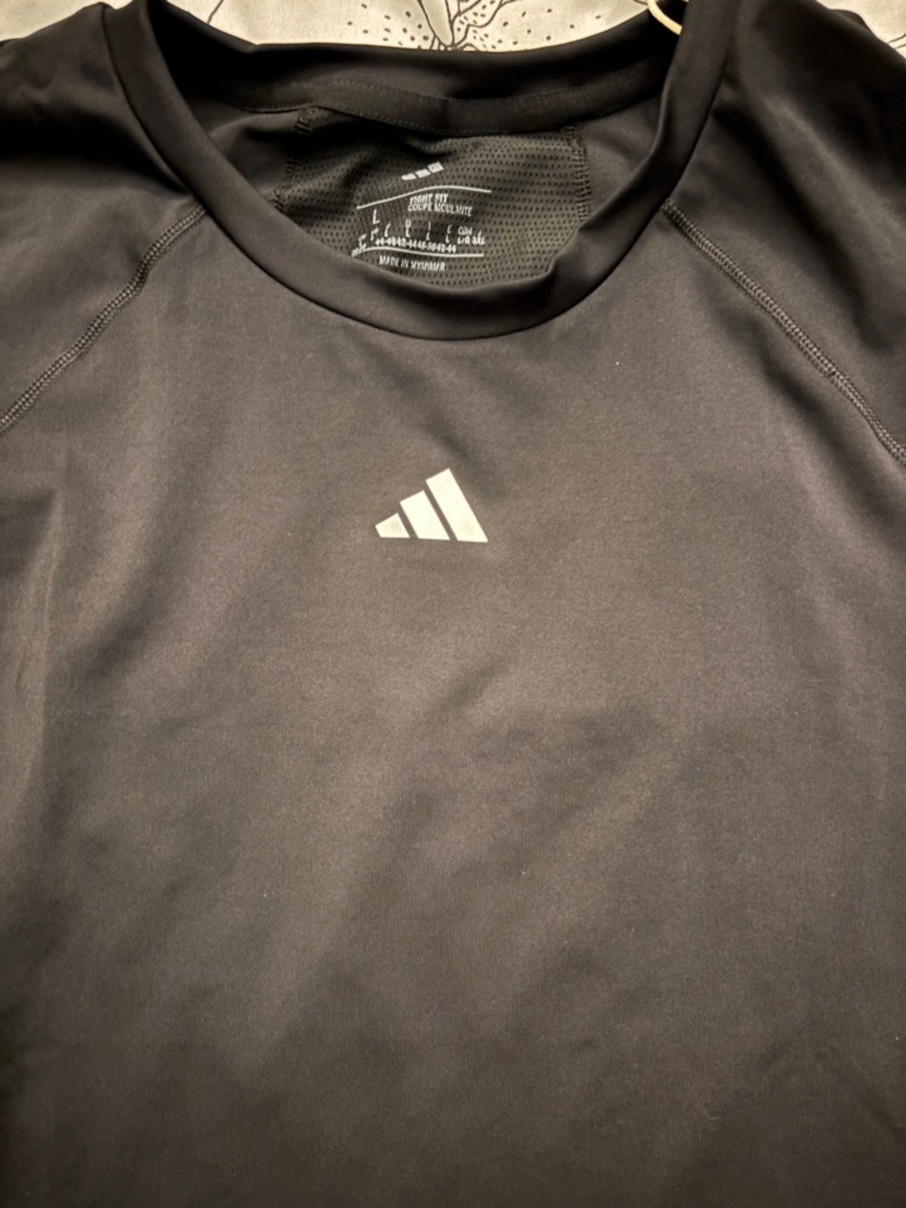 adidas Black Short-Sleeve Athletic Tee with White Logo